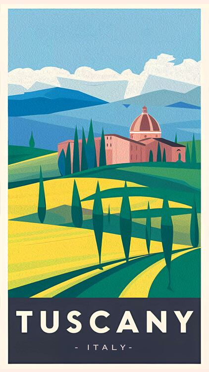 Poster Travel to TUSCANY in Italy : Adventures in Charming Villages
