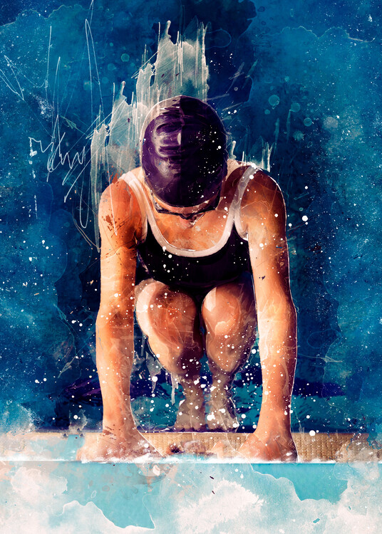 Poster Swimmer Sport Art 1