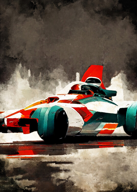 Canvas Print Formula 1 red grey