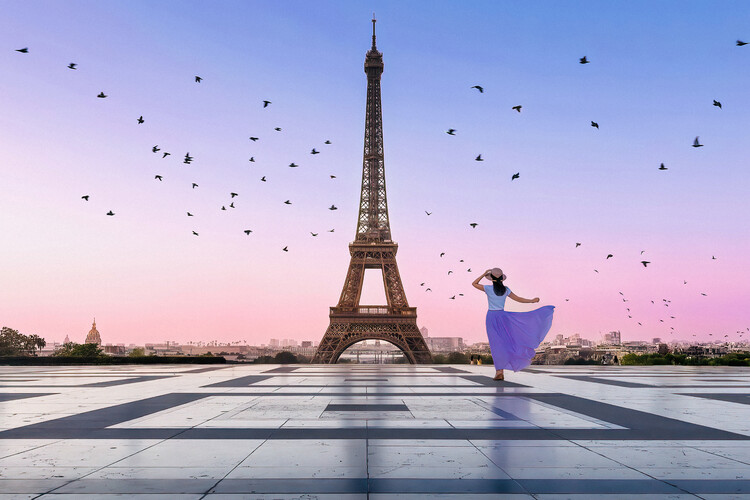 Canvas Print Good Morning Eiffel