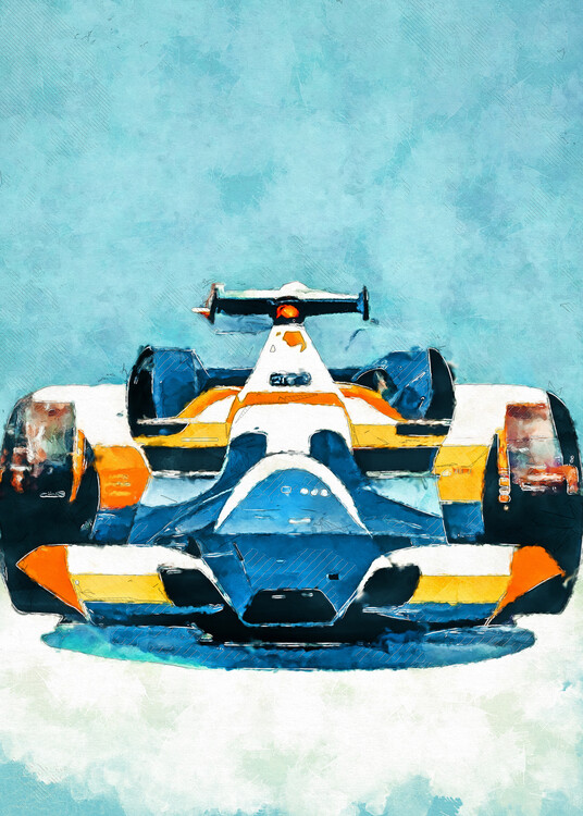 Poster Formula 1 blue yellow
