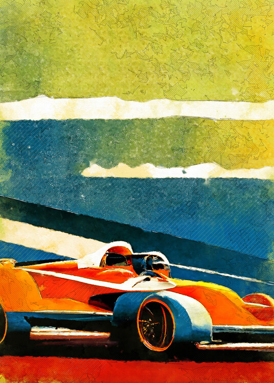 Poster Formula 1 orange blue