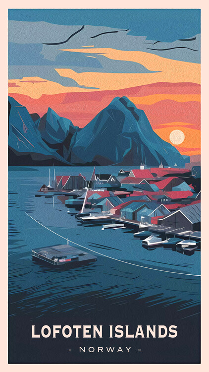 Poster Travel to LOFOTEN ISLANDS in Norway : Gateway to the Arctic