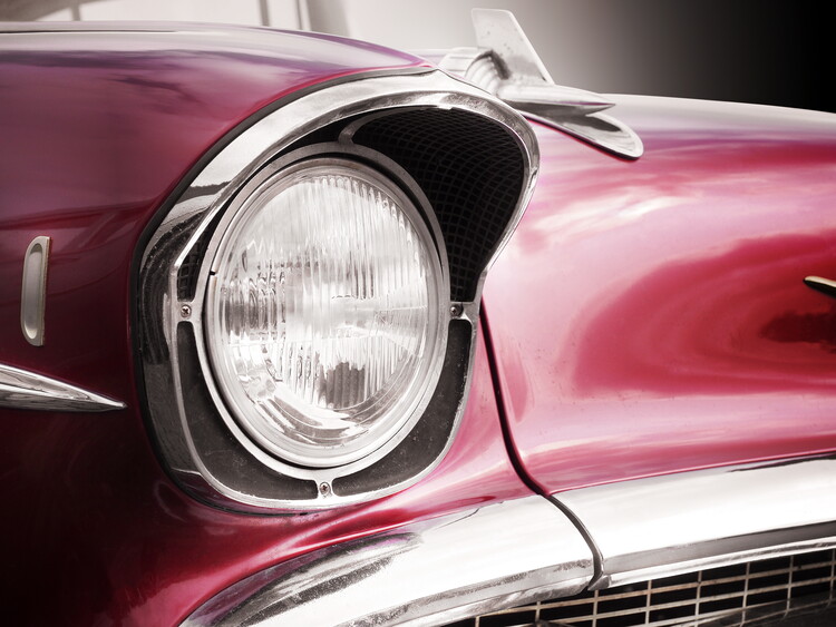 Levně Plakát, Obraz - American classic car Bel Air 1957 Headlight, Beate Gube, 40 × 30 cm
