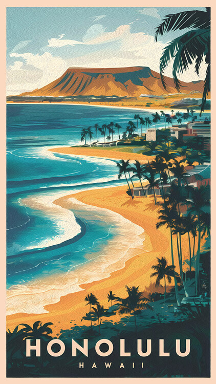 Poster Travel to HONOLULU in Hawaii : Serenity & Aloha Spirit