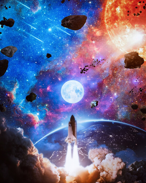 Plagát Rocket Nasa mission to the moon