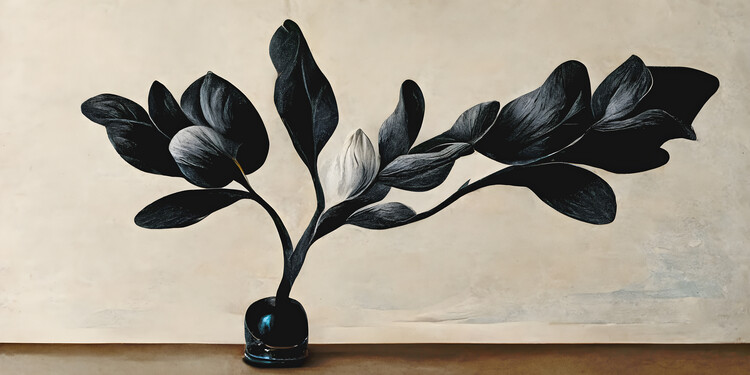 Canvas Print Black Magnolia