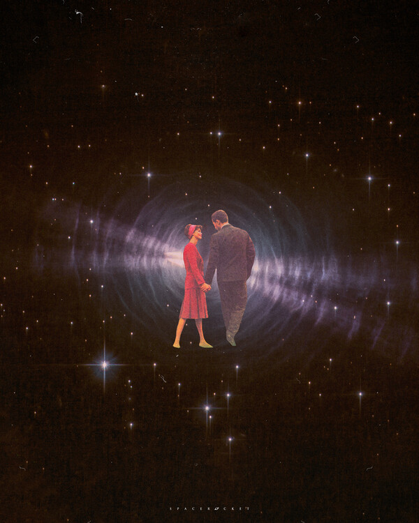 Levně Plakát, Obraz - Space love, spacerocket art, 30 × 40 cm