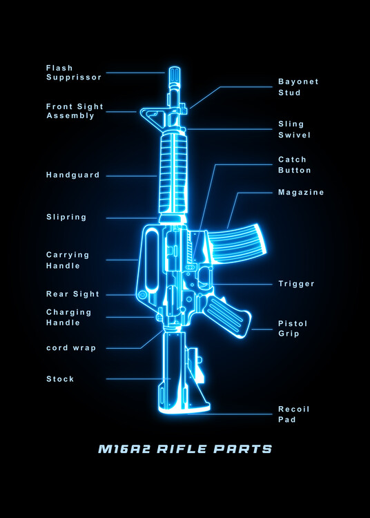 Quadro em tela M16A2 Rifle Pats