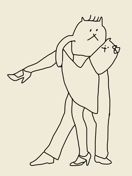 Canvas Print Dancing Cats 3