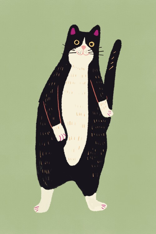 Poster Black and white cat