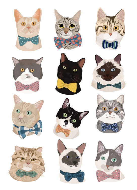 Poster Cats In Bow Tie