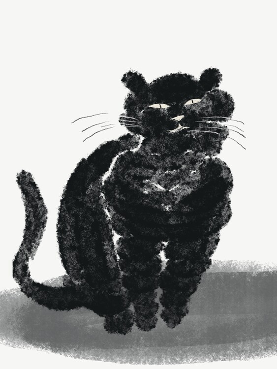 Poster Portrait of a black cat