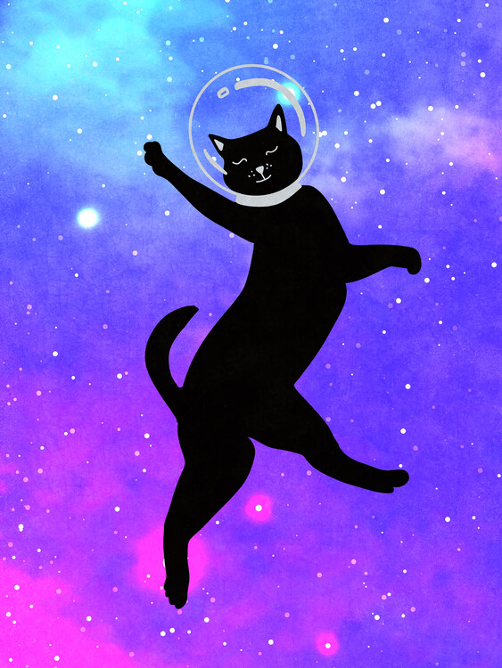 Poster Happy Space Cat