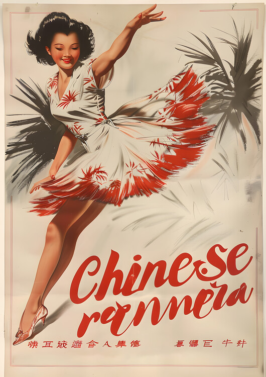 Juliste Vintage Chinese Retro Style Poster Dancer