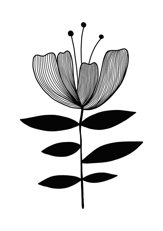 Poster Tulip retro flower