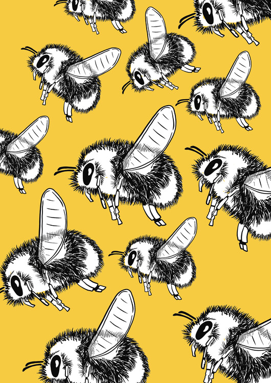 Poster So many retro bees