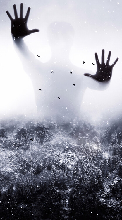 Poster Snowy forest spirit ghost apparition