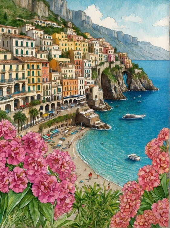 Poster Amalfi Italy