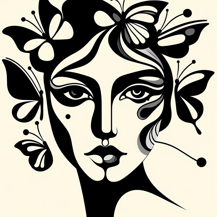 Poster Butterfly Portrait