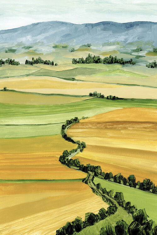 Billede på lærred Queniva patchwork landscape