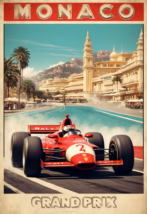 Poster Monaco Grand Prix Vintage Posters: Racing Through Time
