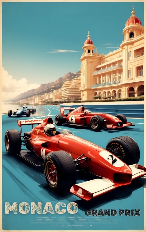 Poster Vintage Monaco Grand Prix: Racing Heritage on Display