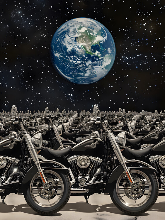 Poster Motorbikes On The Moon