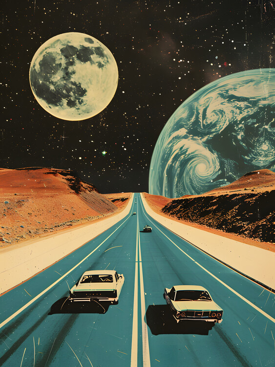 Poster Retro Space Highway