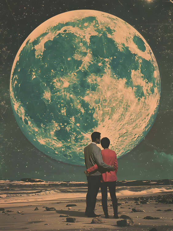 Canvas Print Romantic Moon