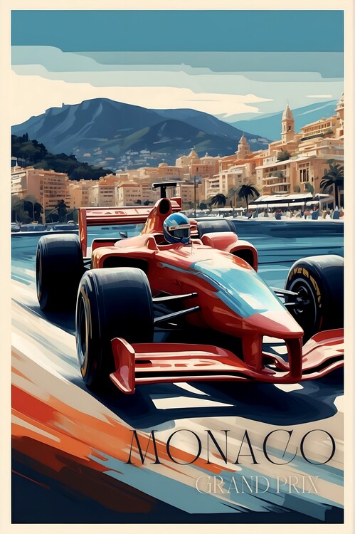 Sticker Vintage Grand Prix De Monaco F.1 - Autocollant Tuning Voiture