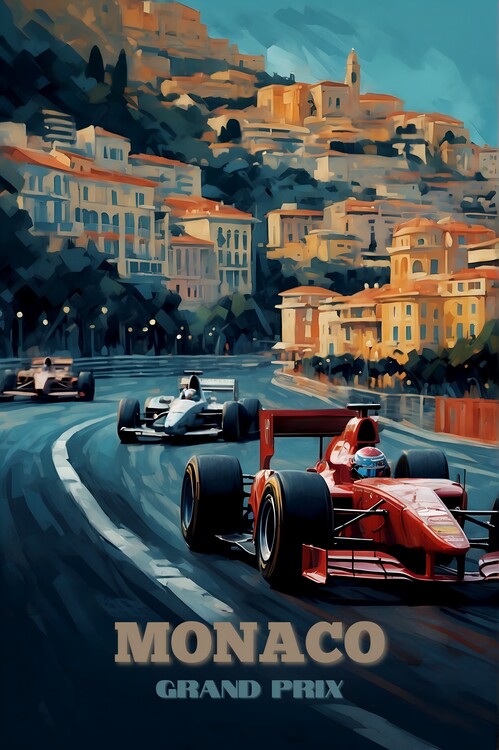 Poster Vintage Abstract Monaco Grand Prix Posters: Racing in Style