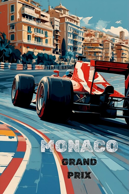 Poster Monaco Grand Prix Abstract: Racing Art Prints