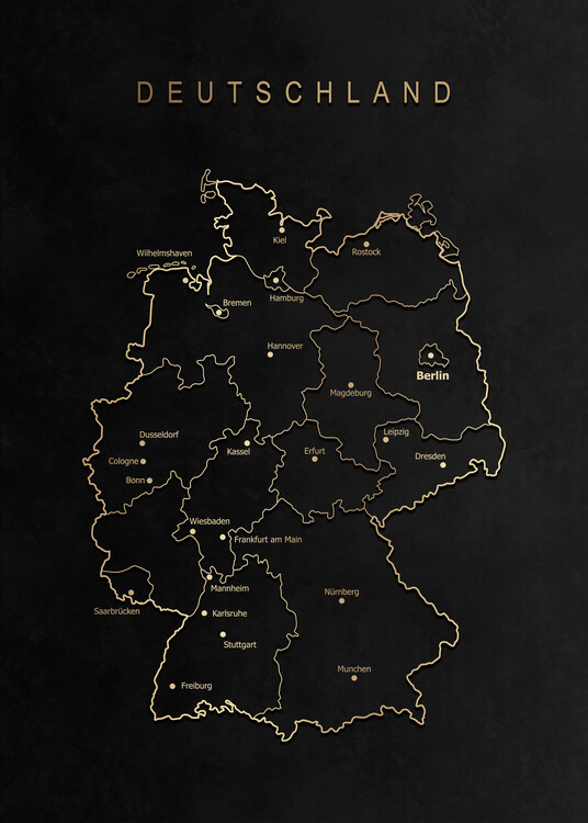 Plakat Deutschland Gold Map
