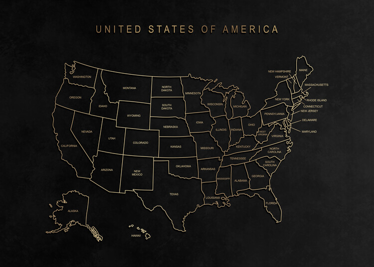 Plakat United States of America Map
