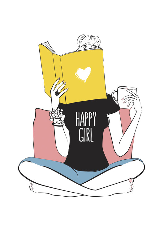 Плакат Happy Girl Reading
