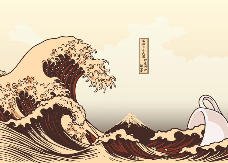 Αφίσα The Great Wave of Coffee