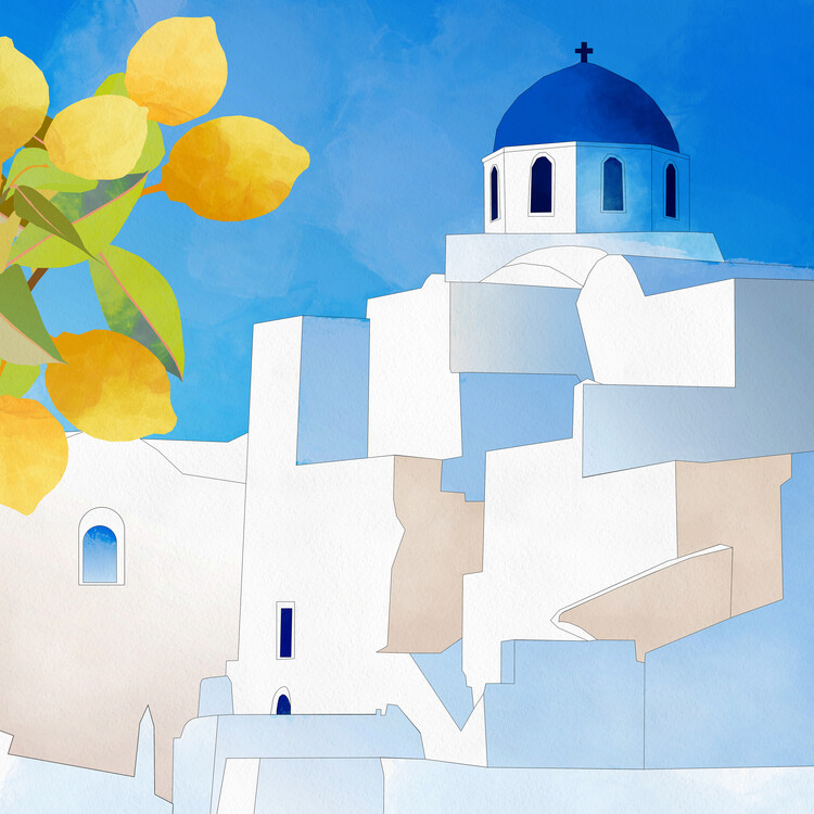 Poster Santorini Neu