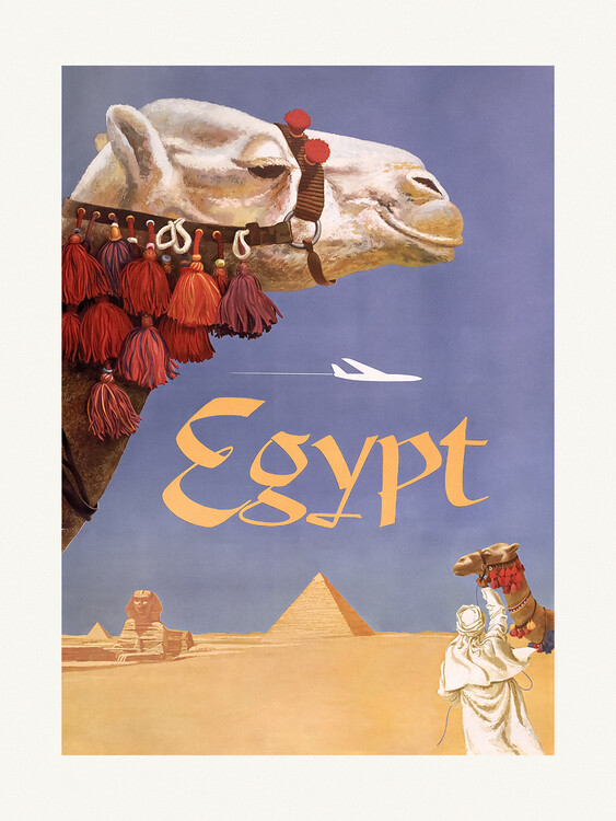 Levně Plakát, Obraz - Egypt.Fly, Vintage Travel Poster, 30 × 40 cm