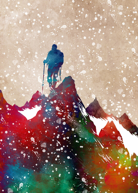 Levně Plakát, Obraz - Mountaineer sport art 2, Justyna Jaszke, 30 × 40 cm