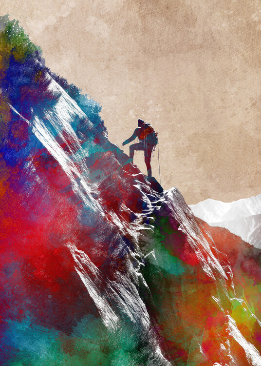 Levně Plakát, Obraz - Mountaineer sport art 1, Justyna Jaszke, 30 × 40 cm