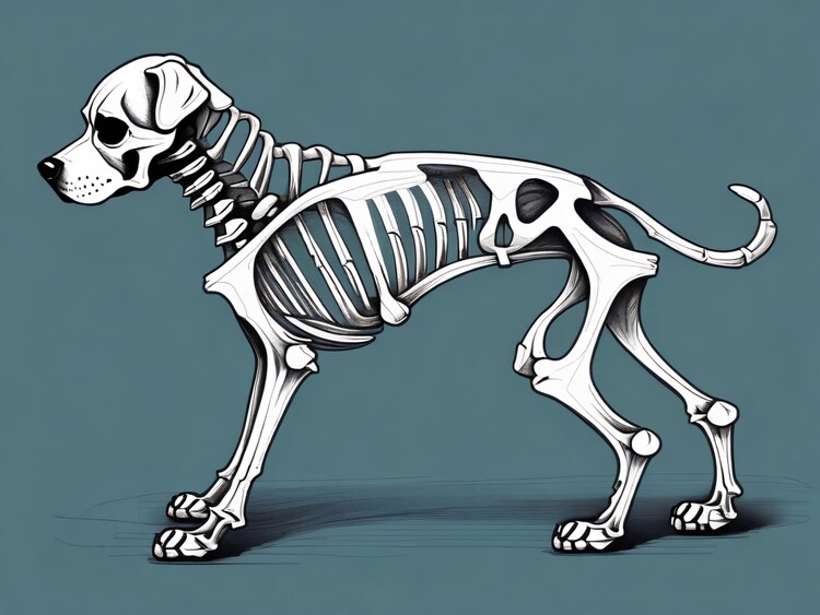 Poster Anatomy sketch skeleton dog