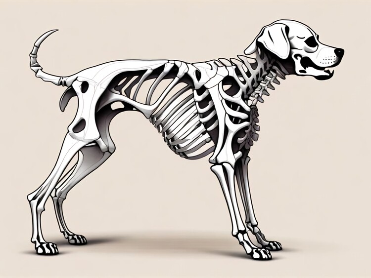 Poster Anatomy sketch skeleton dog