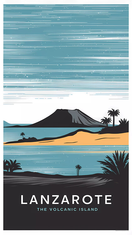 Plakát LANZAROTE in Canary Islands : The volcanic Island : Minimal