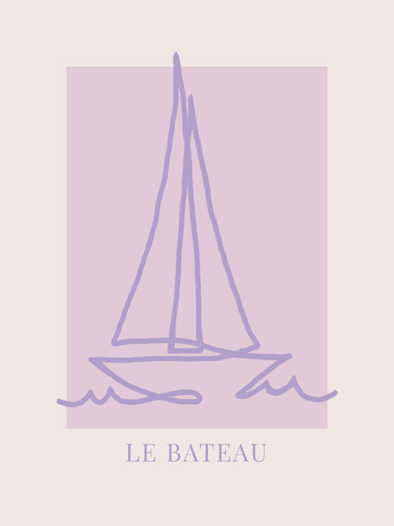 Levně Plakát, Obraz - Le Bateau Purple, Rose Caroline Grantz, 30 × 40 cm