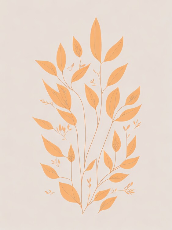 Poster Aesthetic Botanical Harmony: Delicate Minimalist Artistry