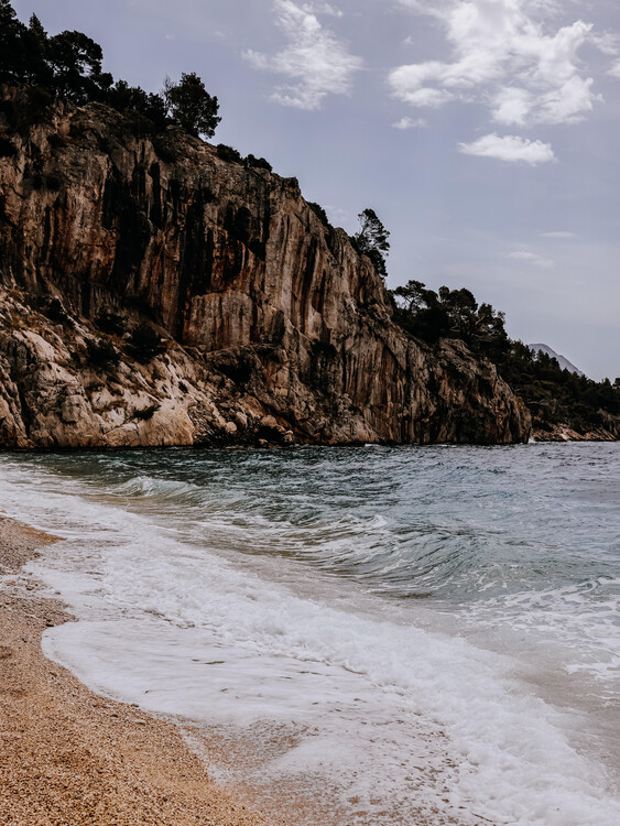 Poster beautiful landscape rocks nature ocean waves sea