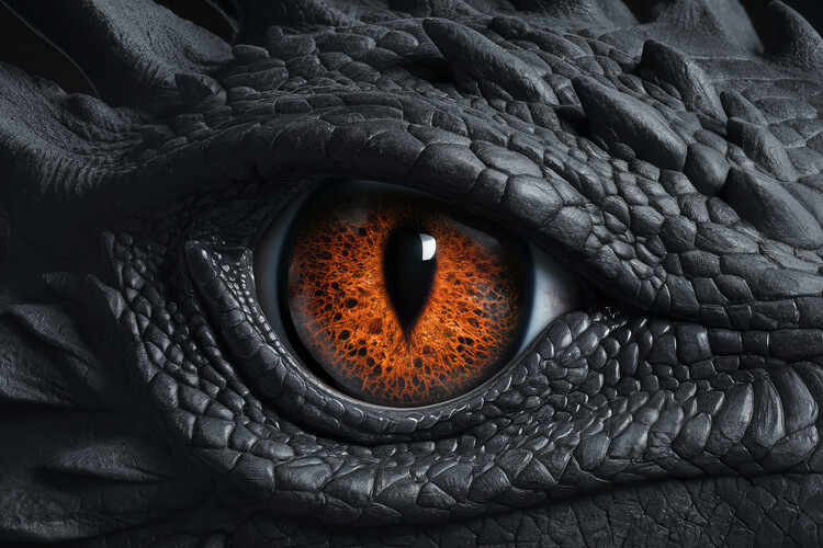 Poster Black dragon eye