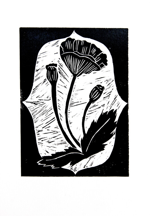 Poster Black Flowers 1