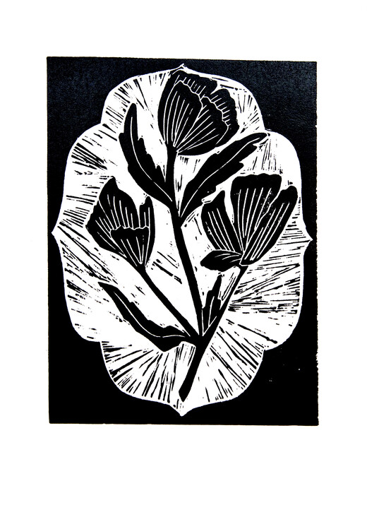 Poster Black Flowers 3